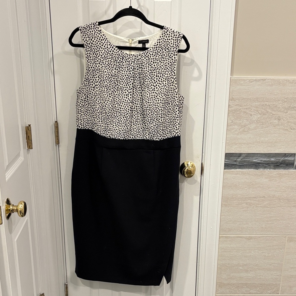 Talbots Black and White Polka Dot Midi Dress